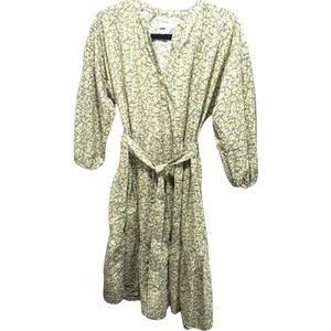 Free Assembly green floral belted midi dress Size XS